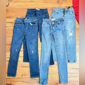 4 pairs youth girls size 10 jeans various brands